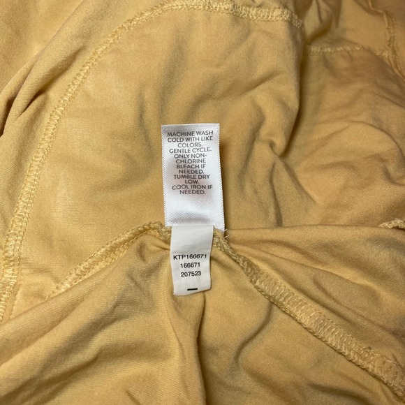 J. Jill Luxe Supima Hoodie Yellow Long Sleeve Pullover Kangaroo Pocket Small - Picture 5 of 5